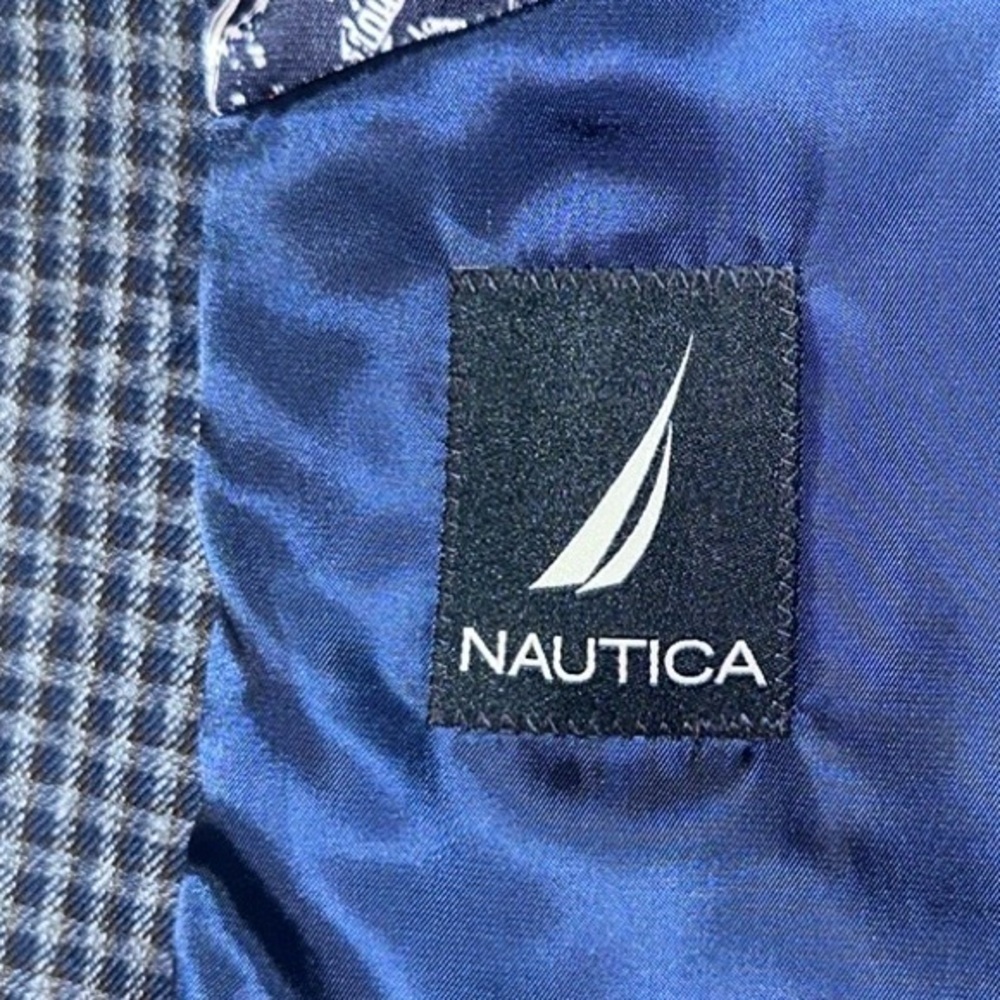 Nautica Men’s Blue Plaid Blazer Sport Jacket 38R Casual Preppy Formal Business - Picture 6 of 8